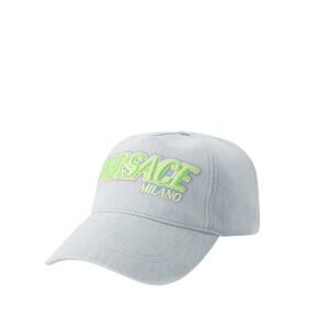 Versace Men Blue Denim Baseball Cap Size 58 Embroidered Logo Adjustable NWT $575